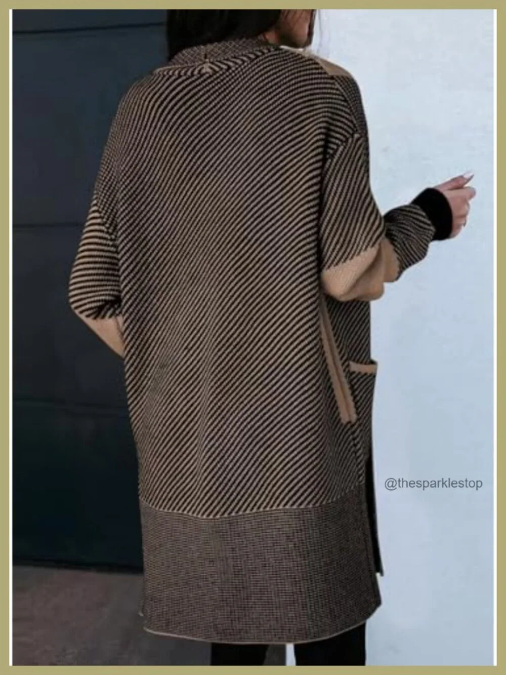 Oversized Long Cardigan Sweater with Pockets - Cozy Knit Open Front